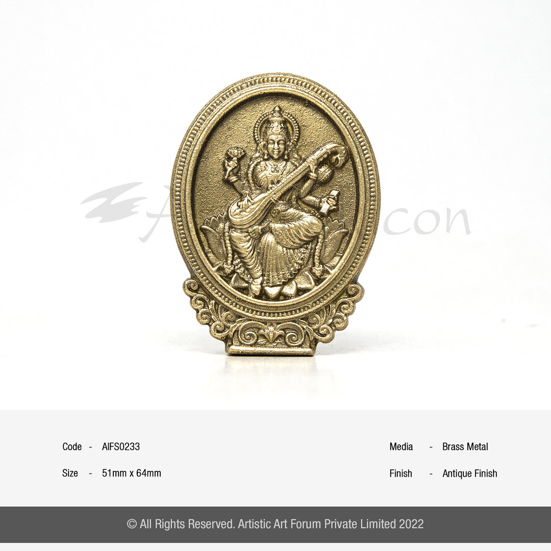 Divine Brass Saraswati Statue | Perfect for Gifting | Office Desk