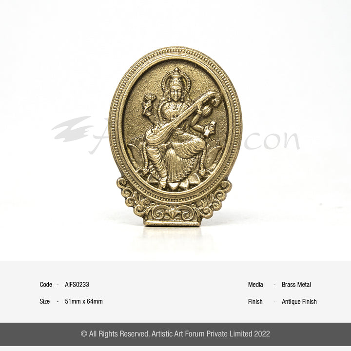 Divine Brass Saraswati Statue | Perfect for Gifting | Office Desk