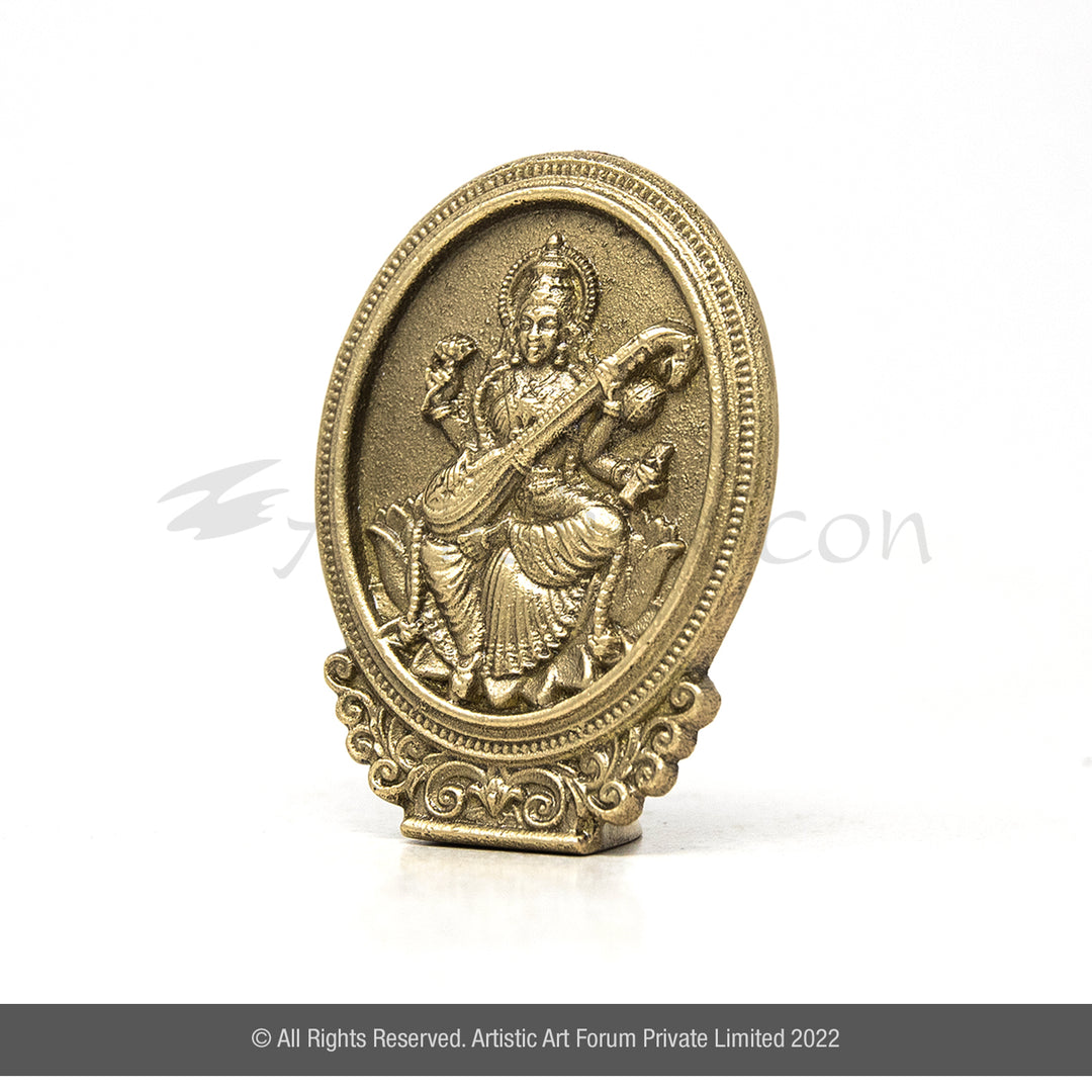 Divine Brass Saraswati Statue | Perfect for Gifting | Office Desk