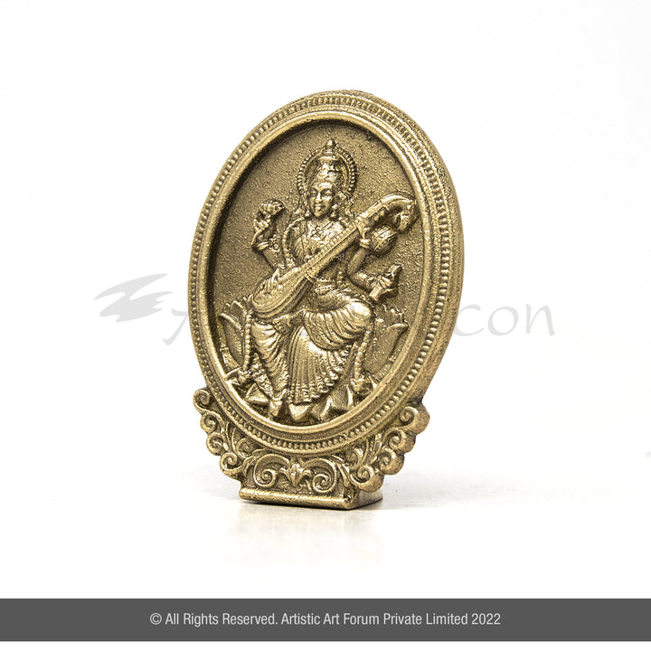 Divine Brass Saraswati Statue | Perfect for Gifting | Office Desk