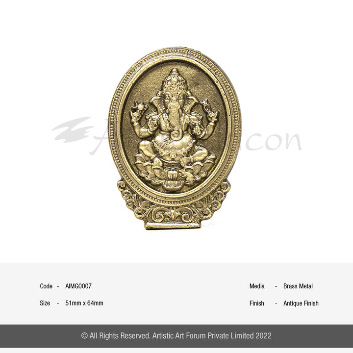 Oval Ganesha Idol for Spiritual Gifts | Lord Ganpati Murti for Car Dashboard & Home Decor