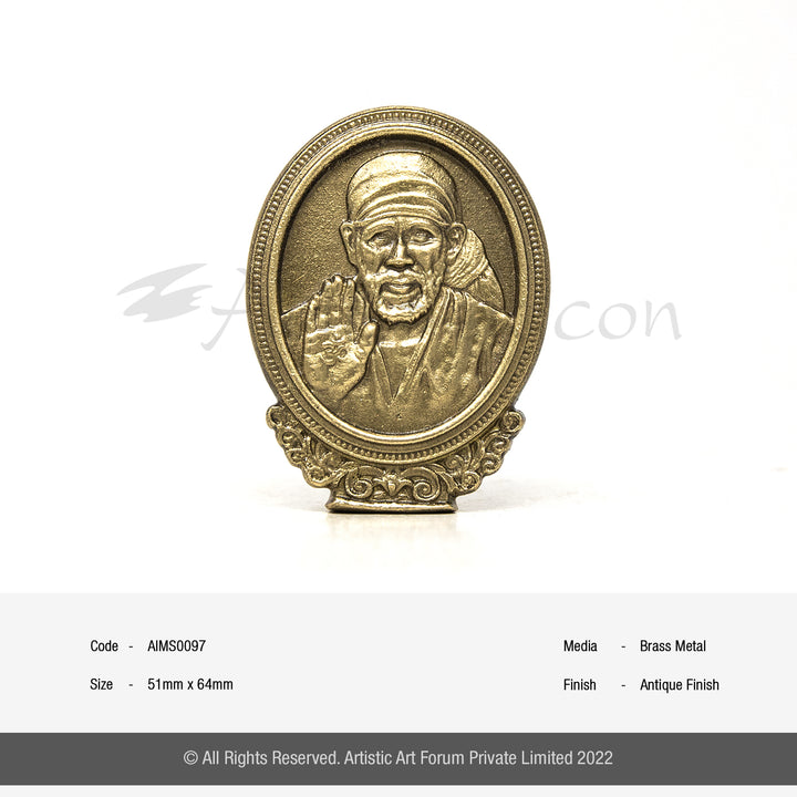 Brass Oval Shape Sai Baba Decor