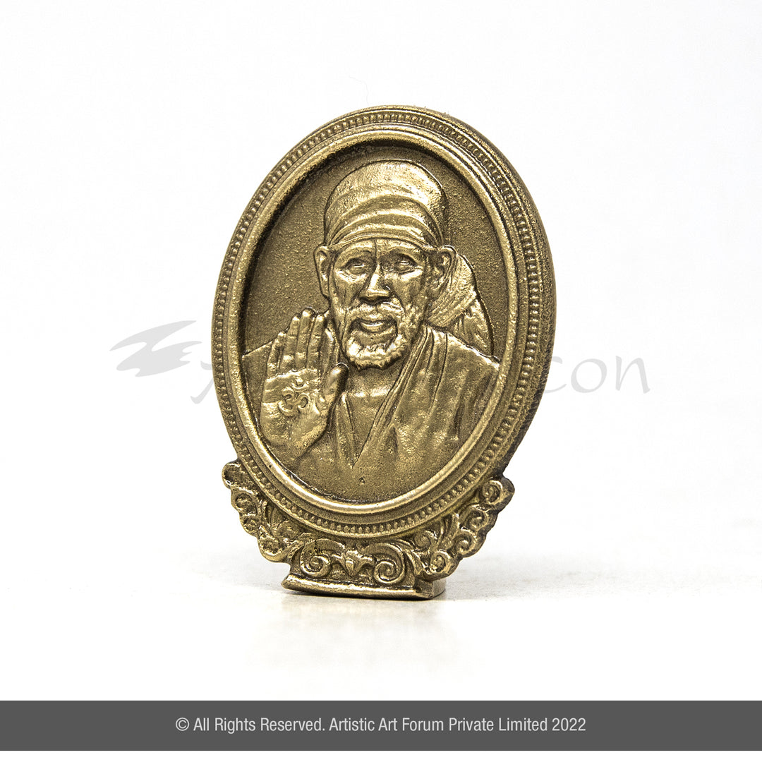 Brass Oval Shape Sai Baba Decor
