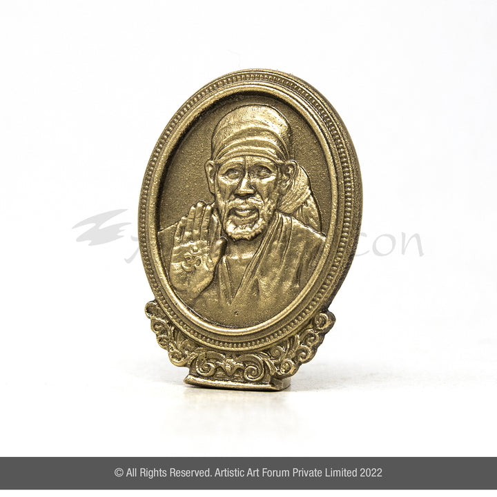 Brass Oval Shape Sai Baba Decor