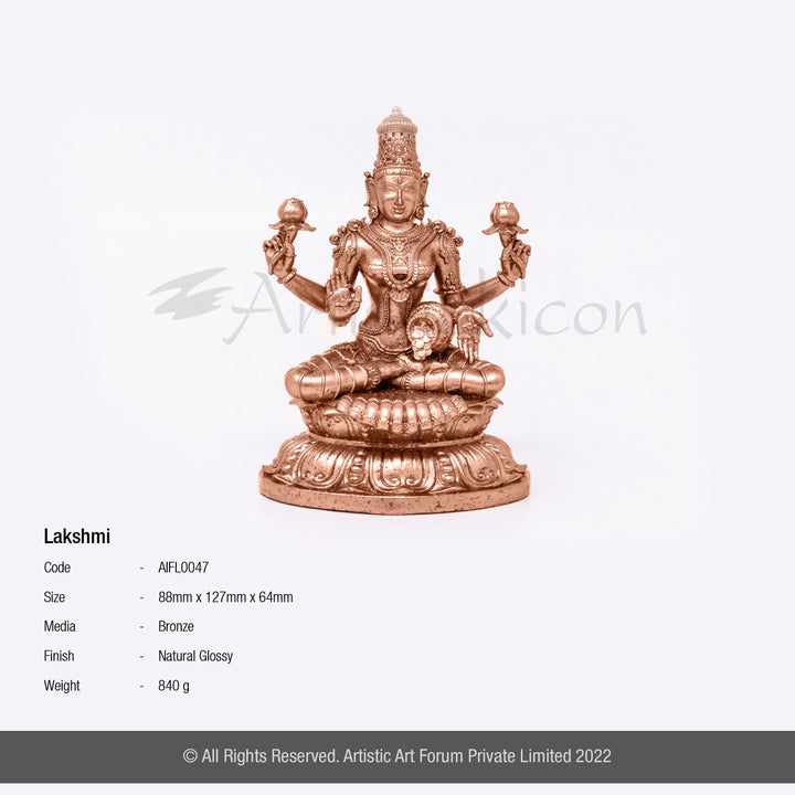 Exquisite Bronze Goddess Lakshmi Idol