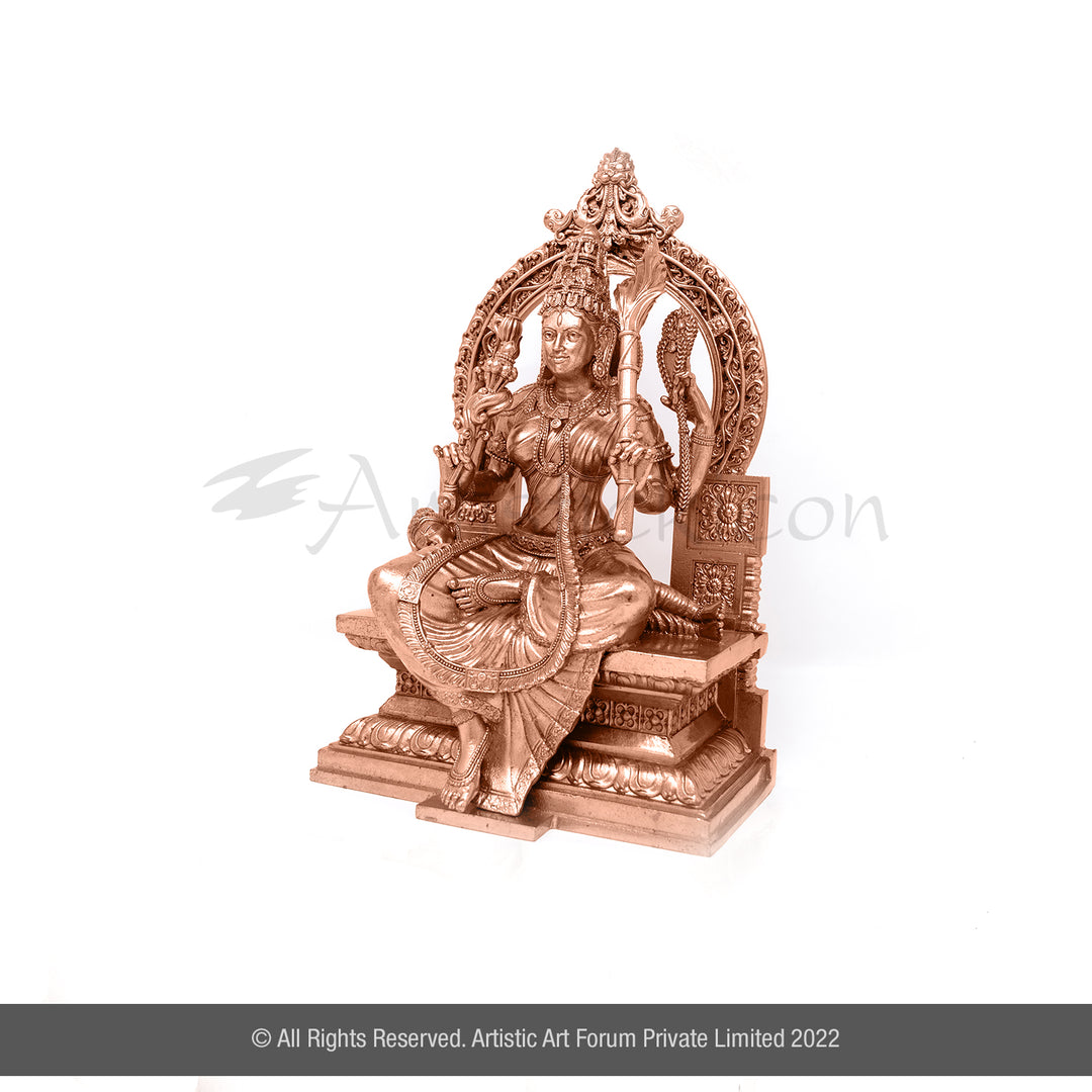Bronze statue of a deity on a white background