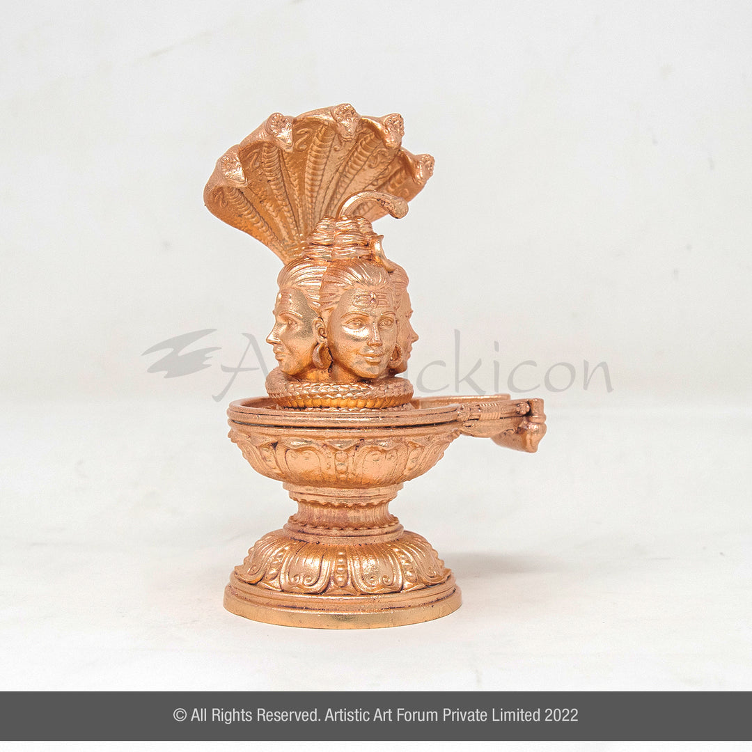  Bronze Chaturmukha Shiva Lingam Idol